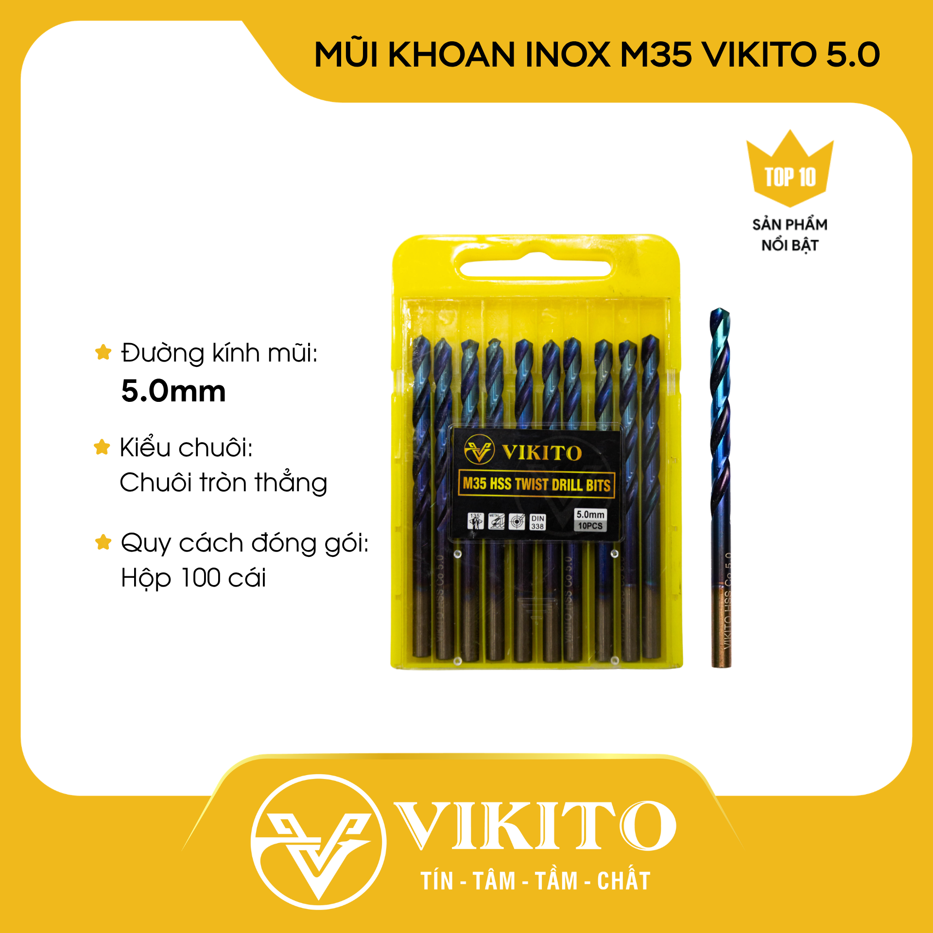 Mũi khoan inox M35 VIKITO 5.0